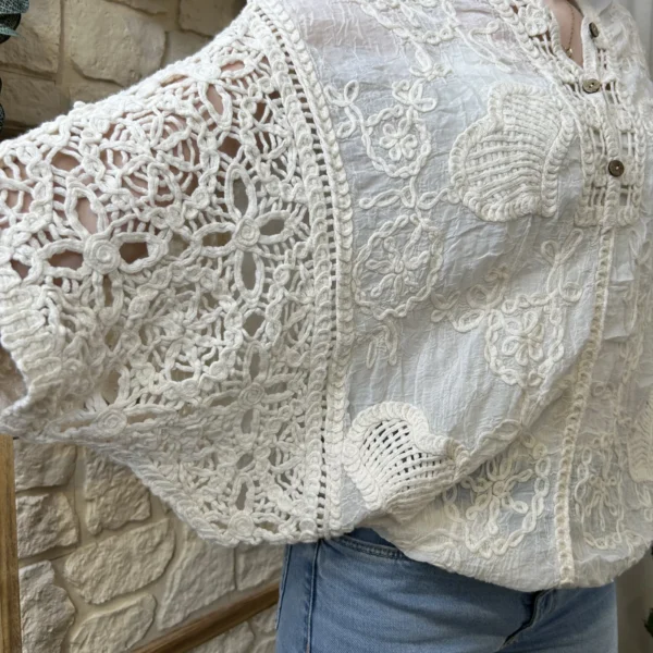 I774 - Blouse Bohême (TU) - beige - taille-unique-grande-taille