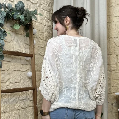 I774 - Blouse Bohême (TU) - beige - taille-unique-grande-taille