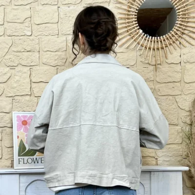 I761- Veste velours (TU) - beige - taille-unique