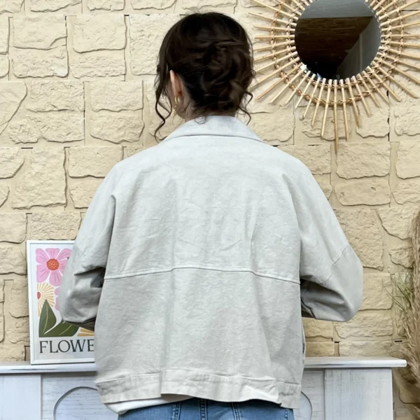 I761- Veste velours (TU) - beige - taille-unique