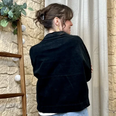 I761- Veste velours (TU) - noir - taille-unique