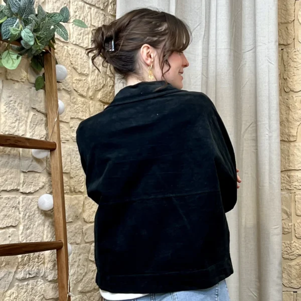 I761- Veste velours (TU) - noir - taille-unique