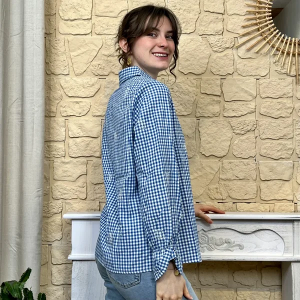 I752 - Chemise Vichy (T36-T38) - bleu-indigo - 38