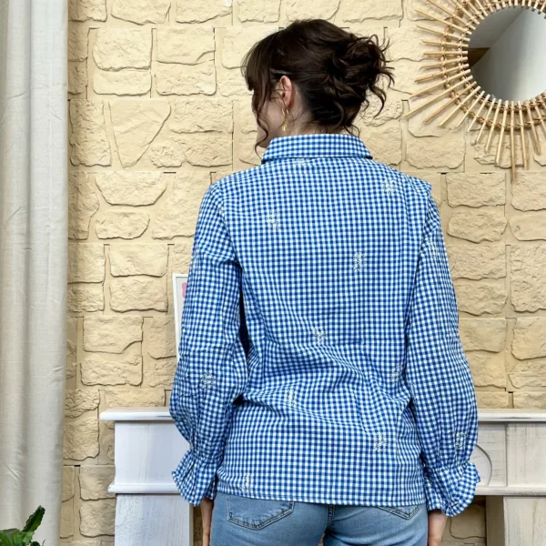 I752 - Chemise Vichy (T36-T38) - bleu-indigo - 38