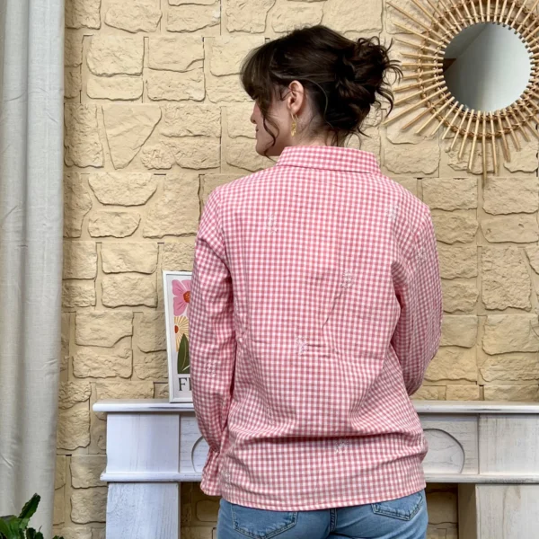 I752 - Chemise Vichy (T36-T38) - rose - 38