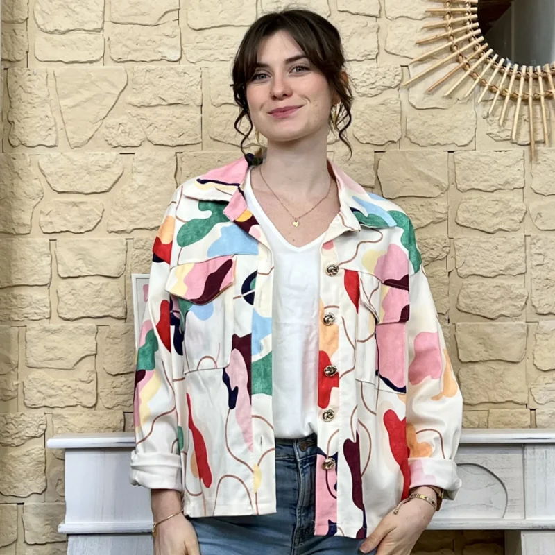 I750 - Veste tachetée (TU) - ecru - taille-unique