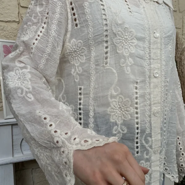 I749 - Chemise bohême (TU) - beige - taille-unique