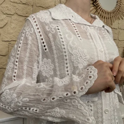 I749 - Chemise bohême (TU) - blanc - taille-unique