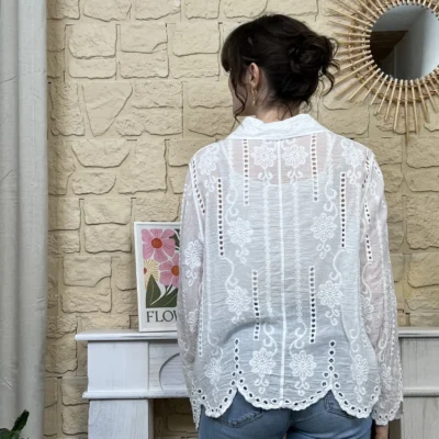 I749 - Chemise bohême (TU) - blanc - taille-unique