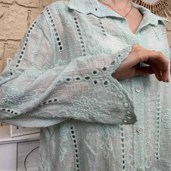 I749 - Chemise bohême (TU) - vert - taille-unique