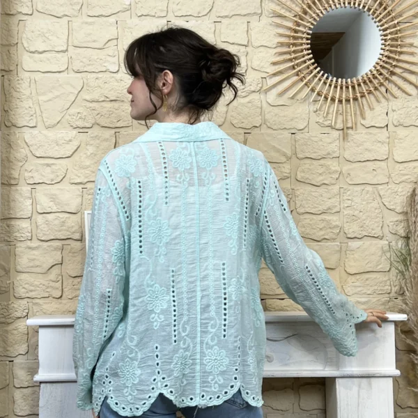 I749 - Chemise bohême (TU) - vert - taille-unique