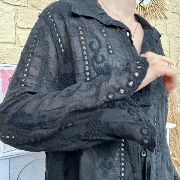 I749 - Chemise bohême (TU) - noir - taille-unique