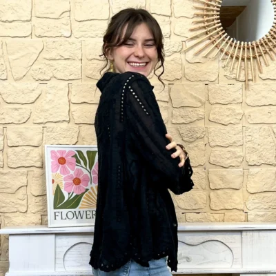 I749 - Chemise bohême (TU) - noir - taille-unique