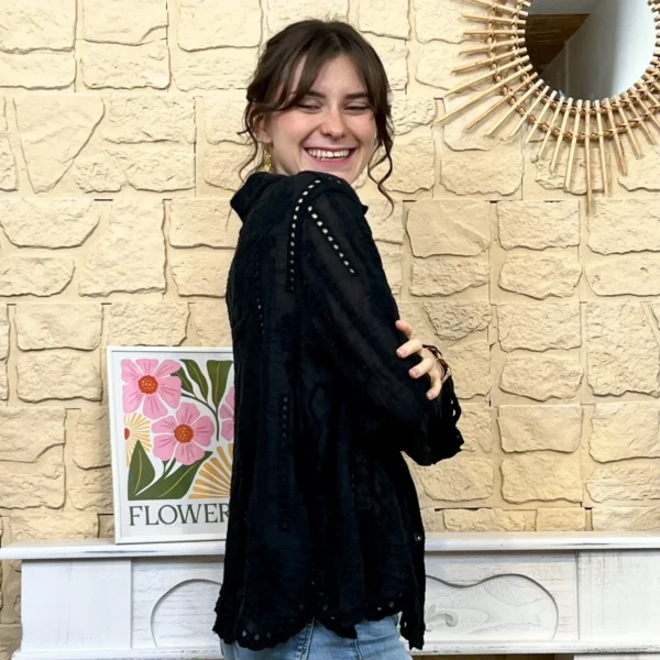 I749 - Chemise bohême (TU) - noir - taille-unique