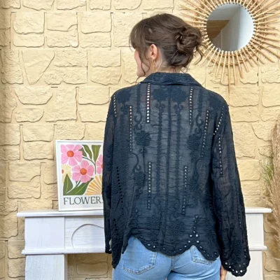 I749 - Chemise bohême (TU) - noir - taille-unique