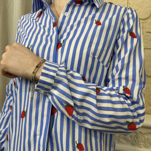 I745 - Chemise fraise (T36-T38) - bleu-royal - 38