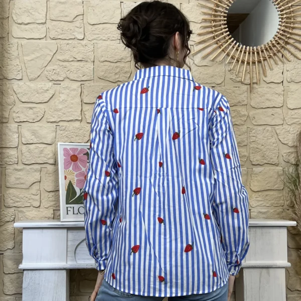 I745 - Chemise fraise (T36-T38) - bleu-royal - 38