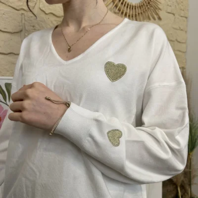 I 734 - Pull léger (TU) - ecru - taille-unique