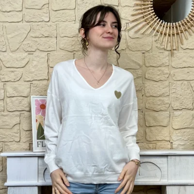 I 734 - Pull léger (TU) - ecru - taille-unique