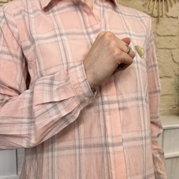 I746 - Chemise rayée (T40-T48) - rose - 38