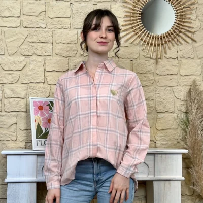 I746 - Chemise rayée (T40-T48) - rose - 38