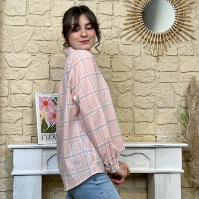 I746 - Chemise rayée (T40-T48) - rose - 38