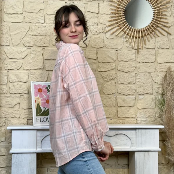 I746 - Chemise rayée (T40-T48) - rose - 38