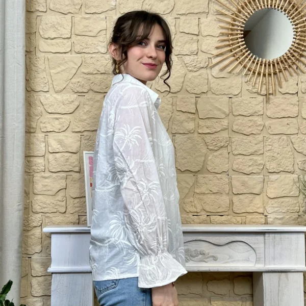 I775 - Chemise Palmier (T36-T38) - blanc - 38