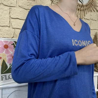 I736 - Pull Iconique (TU) - bleu-royal - taille-unique