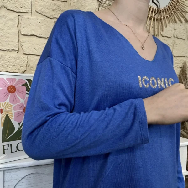 I736 - Pull Iconique (TU) - bleu-royal - taille-unique