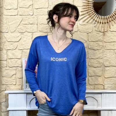 I736 - Pull Iconique (TU) - bleu-royal - taille-unique