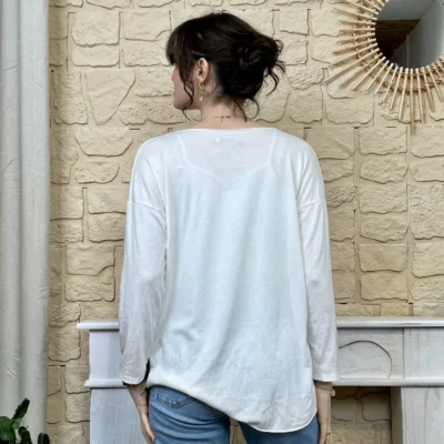 I736 - Pull Iconique (TU) - ecru - taille-unique