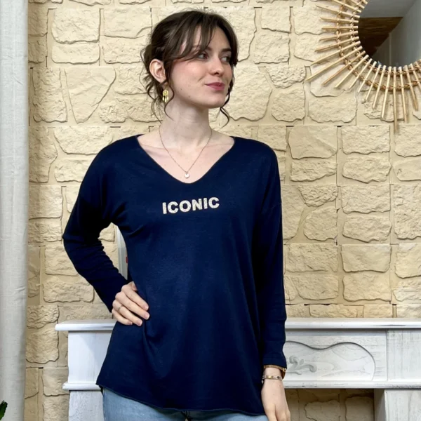 I736 - Pull Iconique (TU) - marine - taille-unique