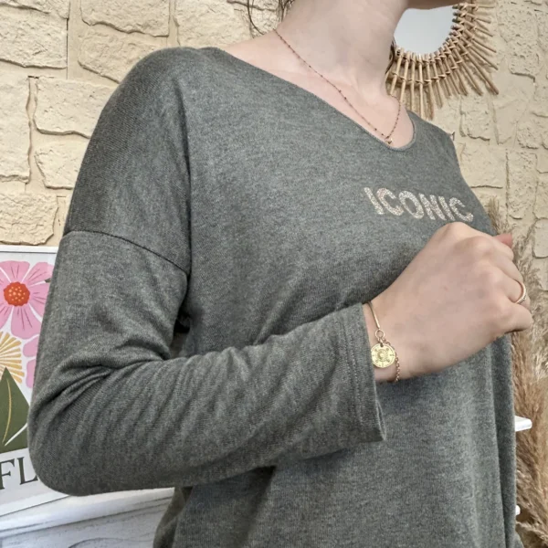 I736 - Pull Iconique (TU) - kaki - taille-unique