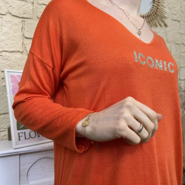 I736 - Pull Iconique (TU) - orange - taille-unique