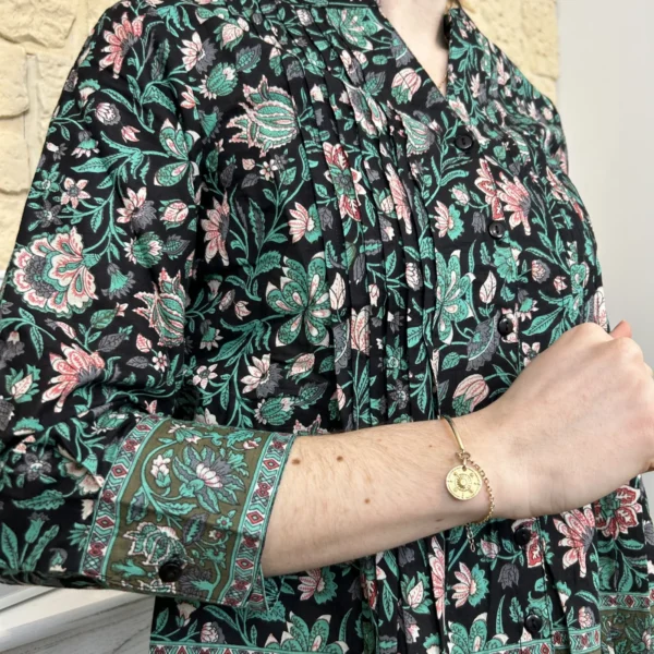 I734 - Blouse bohême (T36-44) - noir - 40