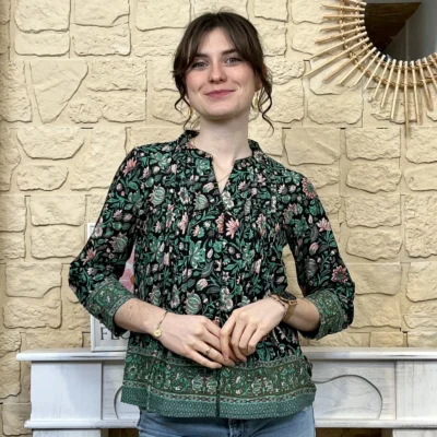 I734 - Blouse bohême (T36-44) - noir - 40