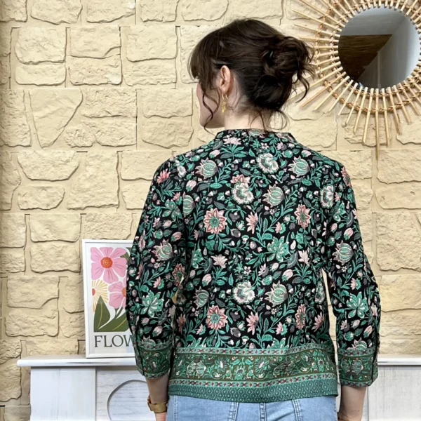 I734 - Blouse bohême (T36-44) - noir - 40