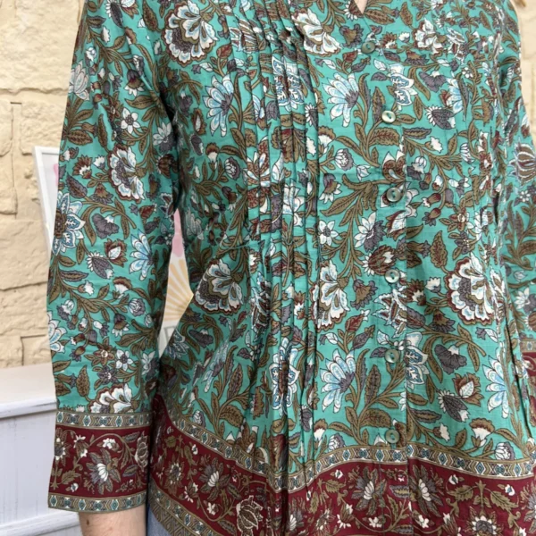 I734 - Blouse bohême (T36-44) - vert - 42