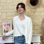 Blazer femme en maille « Tendance » - blanc - taille-unique