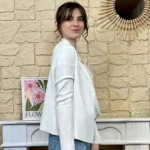 Blazer femme en maille « Tendance » - blanc - taille-unique