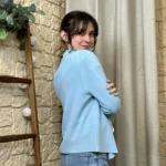 Blazer femme en maille « Tendance » - bleu-ciel - taille-unique