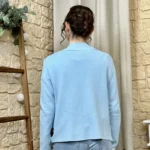 Blazer femme en maille « Tendance » - bleu-ciel - taille-unique