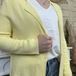 Blazer femme en maille « Tendance » - jaune - taille-unique