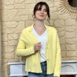 Blazer femme en maille « Tendance » - jaune - taille-unique