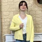 Blazer femme en maille « Tendance » - jaune - taille-unique