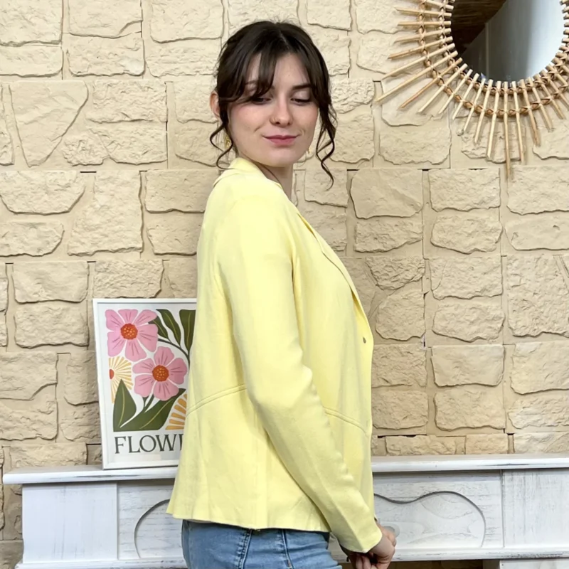 Blazer en maille confortable - jaune - taille-unique