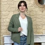 Blazer femme en maille « Tendance » - kaki - taille-unique