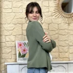 Blazer femme en maille « Tendance » - kaki - taille-unique
