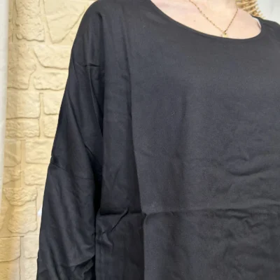 I724 - Blouse unie (T36-T44) - noir - 44